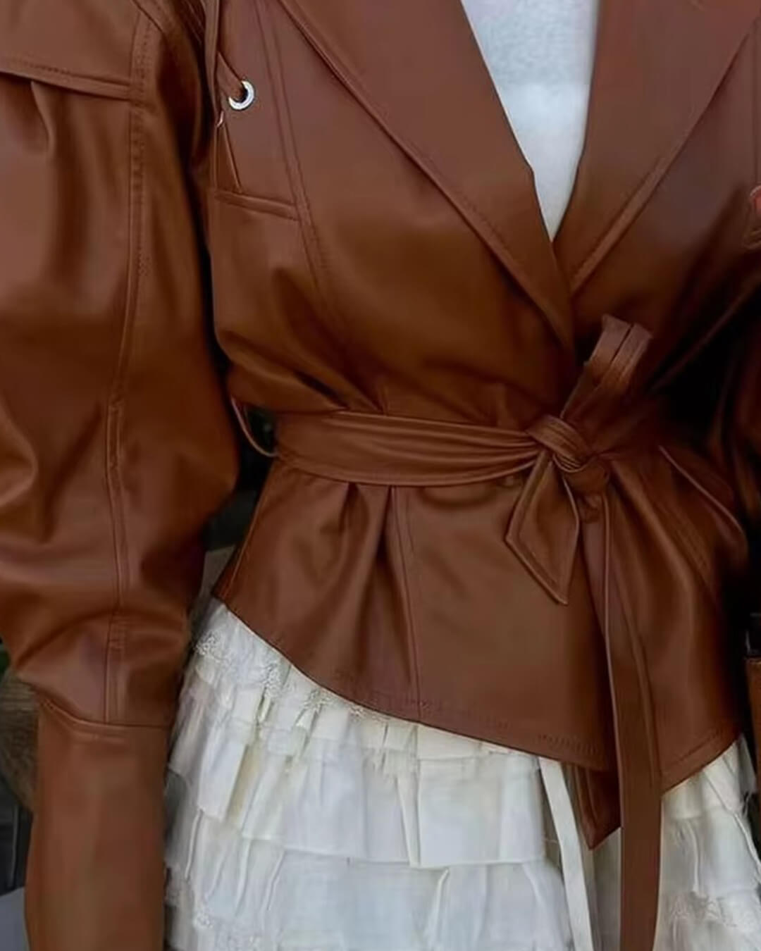 Veste en cuir style biker Zyra