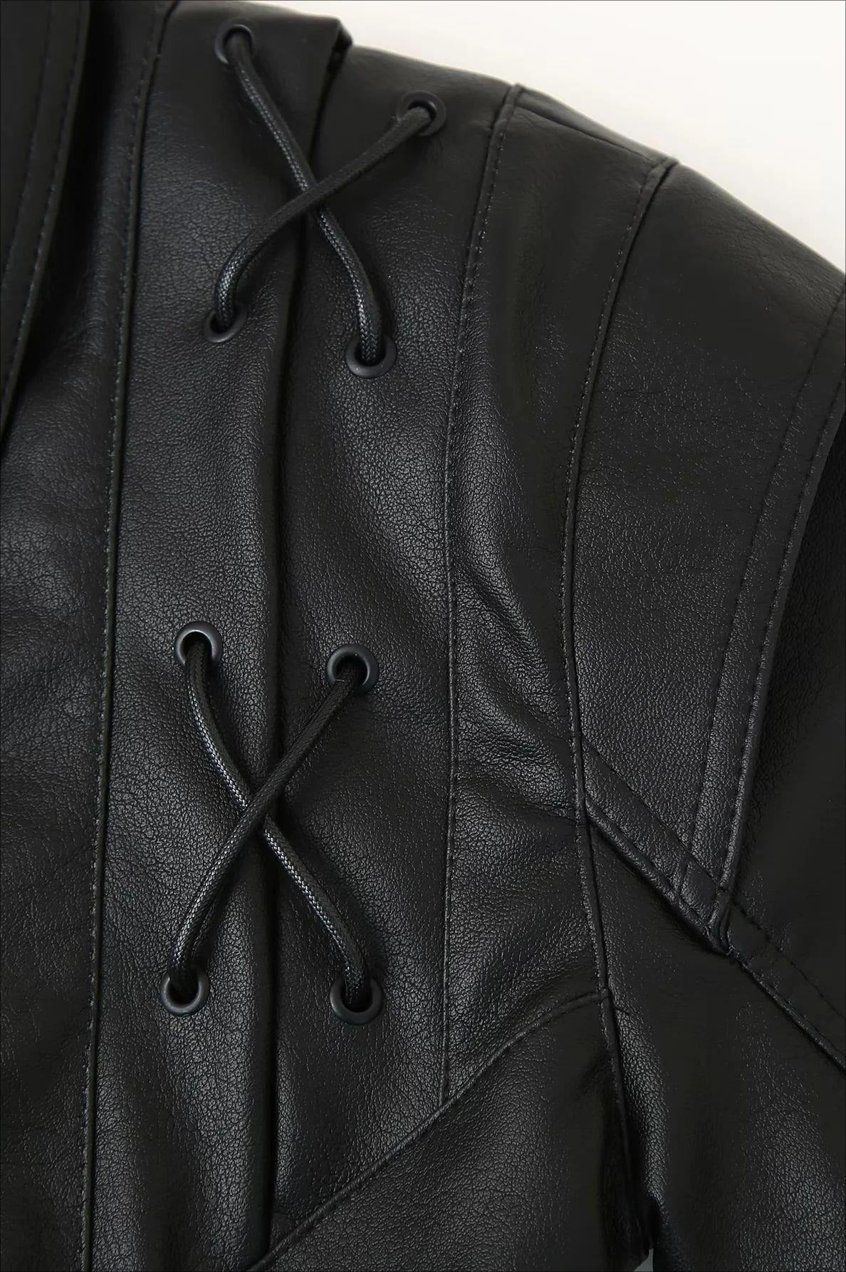 Veste en cuir style biker Zyra