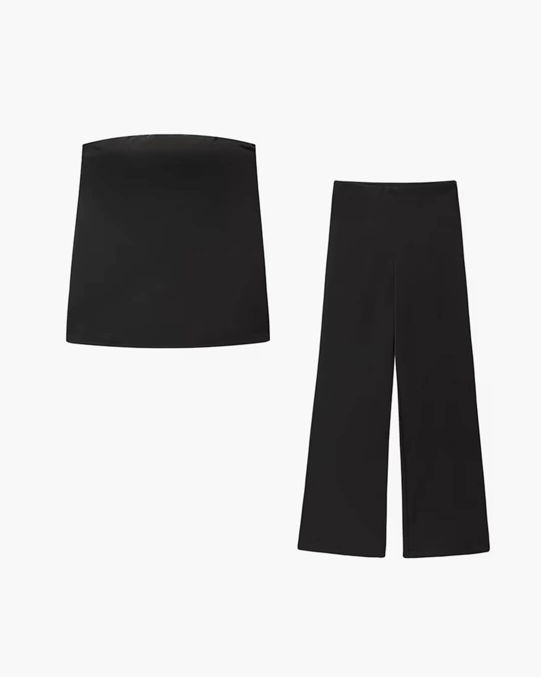 Ensemble Claudine composé d’un pantalon et d’un bandeau en satin