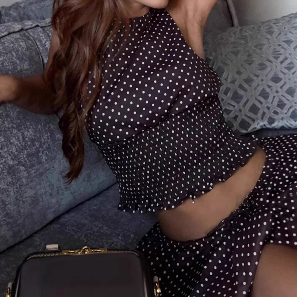 Ensemble jupe et top dos nu à pois Diandra