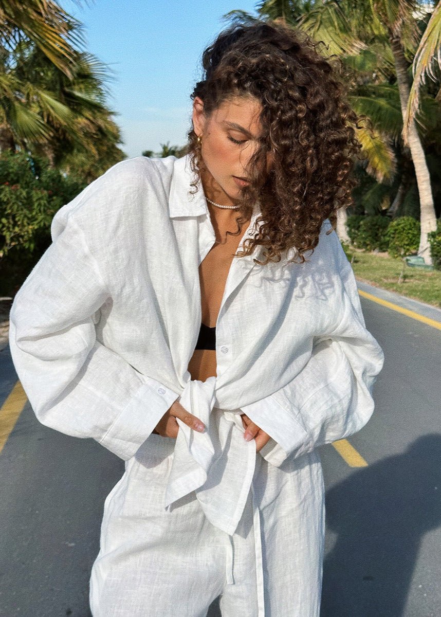 Ensemble Sophia avec chemise en coton et pantalon lounge