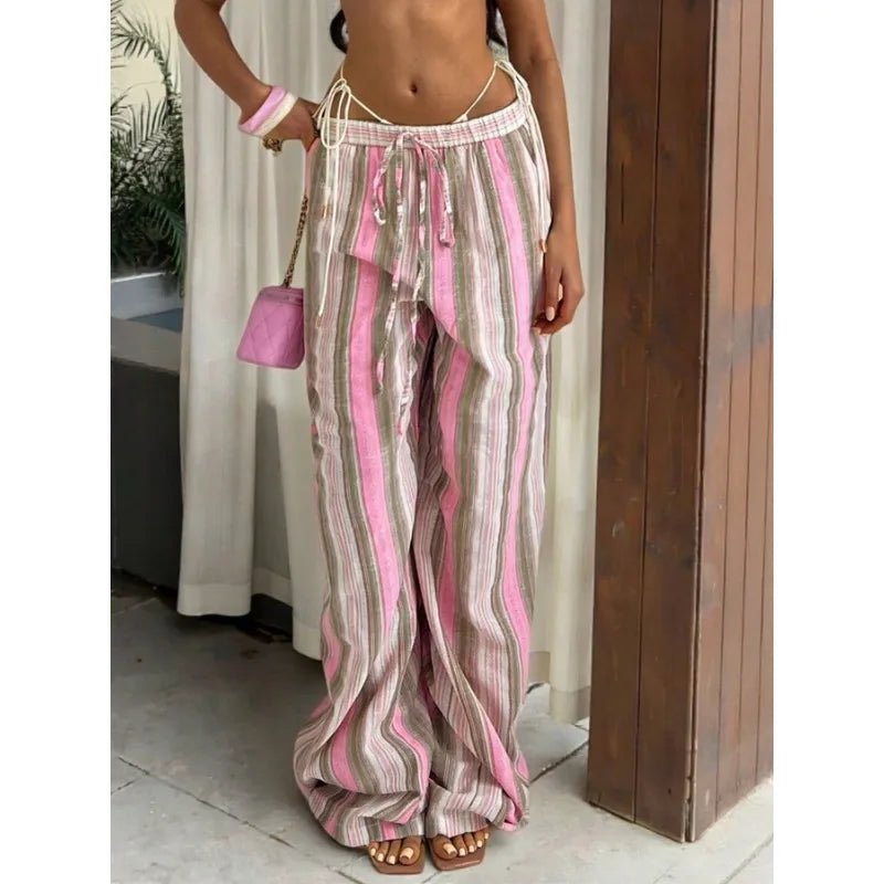 Pantalon évasé à rayures Emily