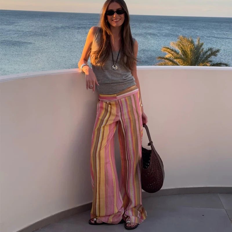 Pantalon palazzo à jambes larges Anne