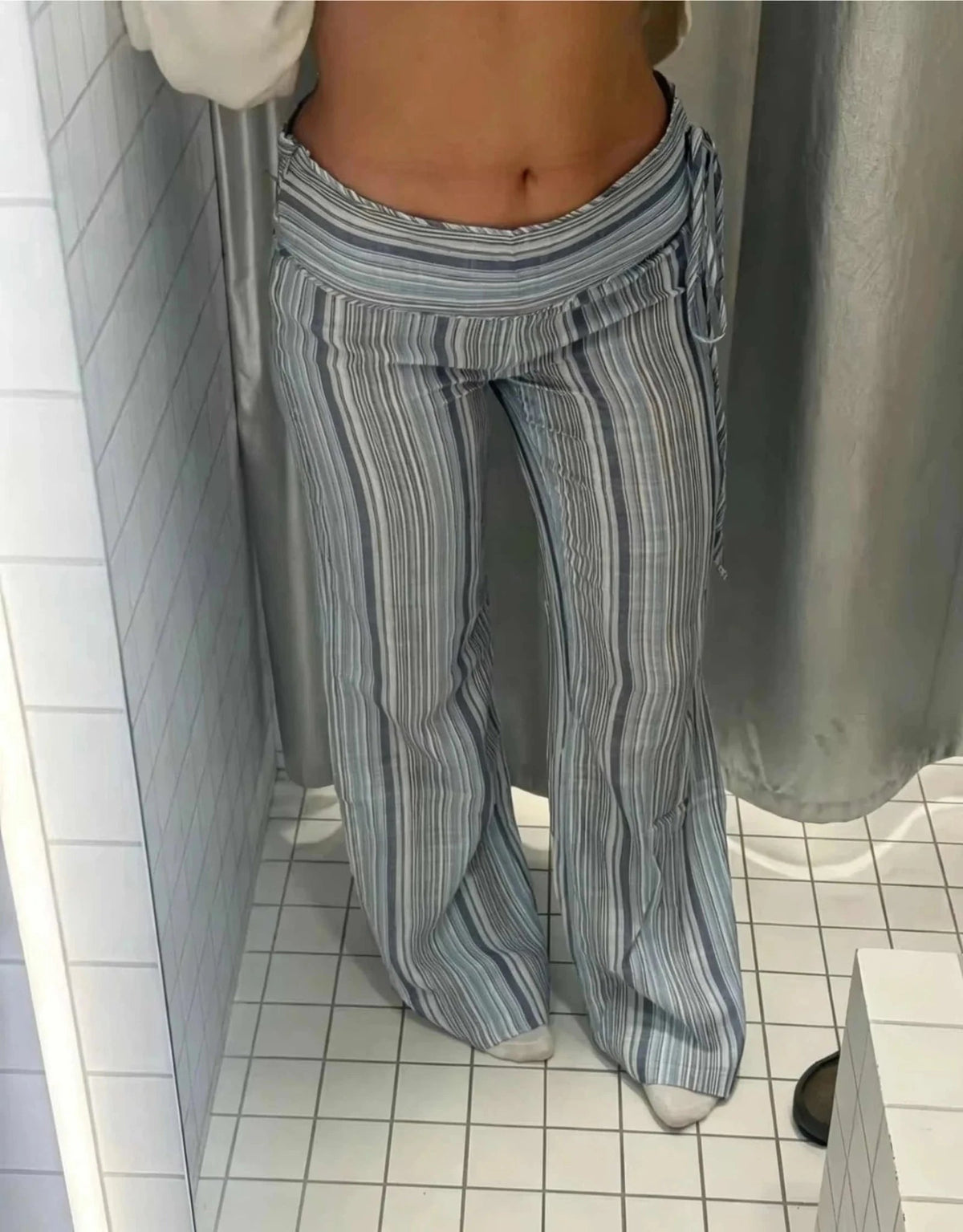 Pantalon Valerie à rayures taille basse