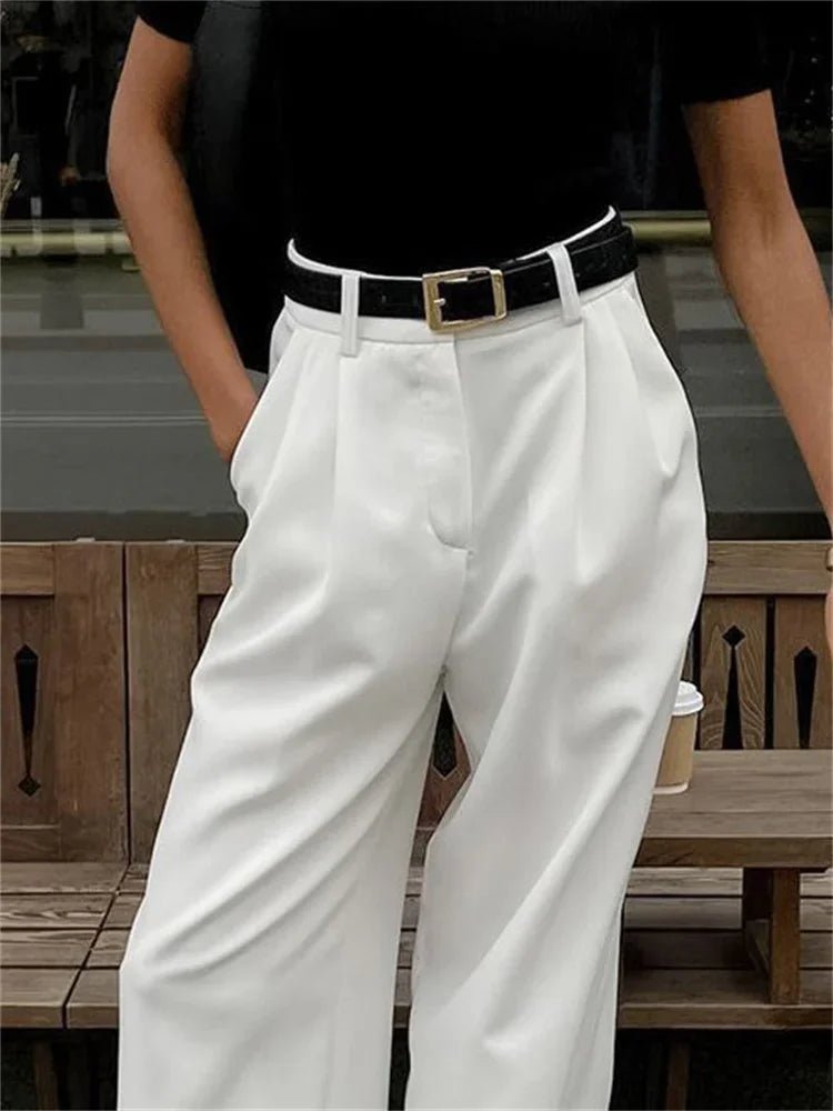 Pantalon Celia taille haute à jambes larges
