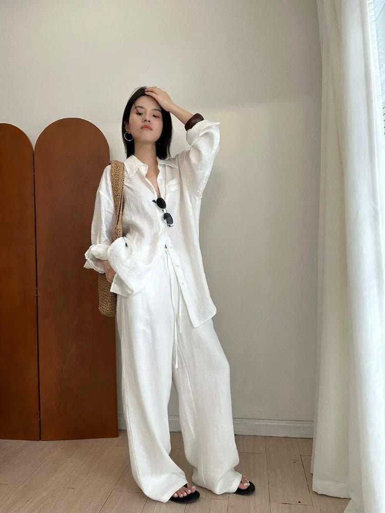 Pantalon large en lin Kendall