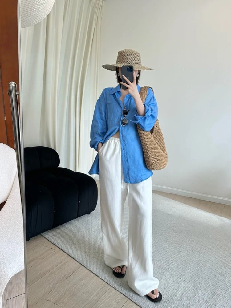 Pantalon large en lin Kendall