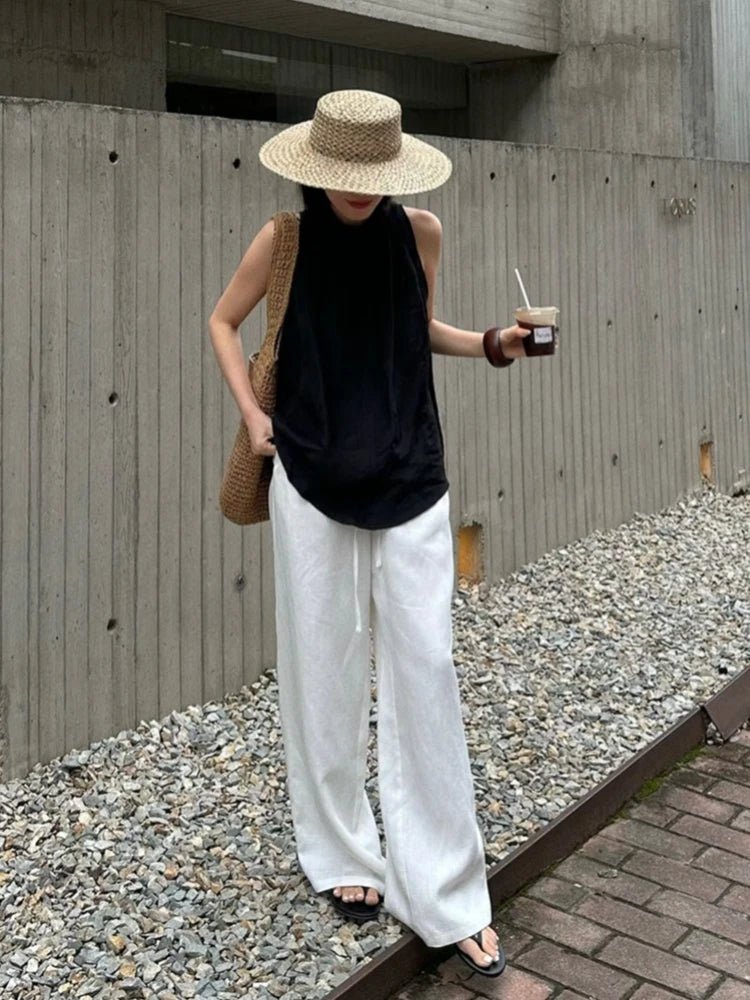 Pantalon large en lin Kendall