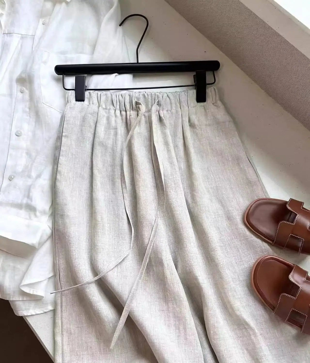 Pantalon large en lin Kendall