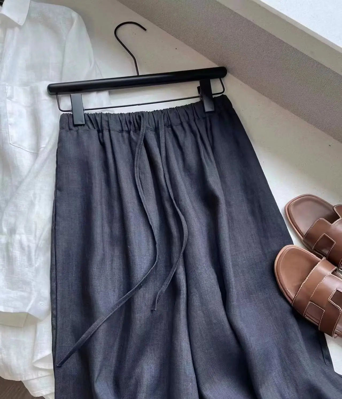 Pantalon large en lin Kendall