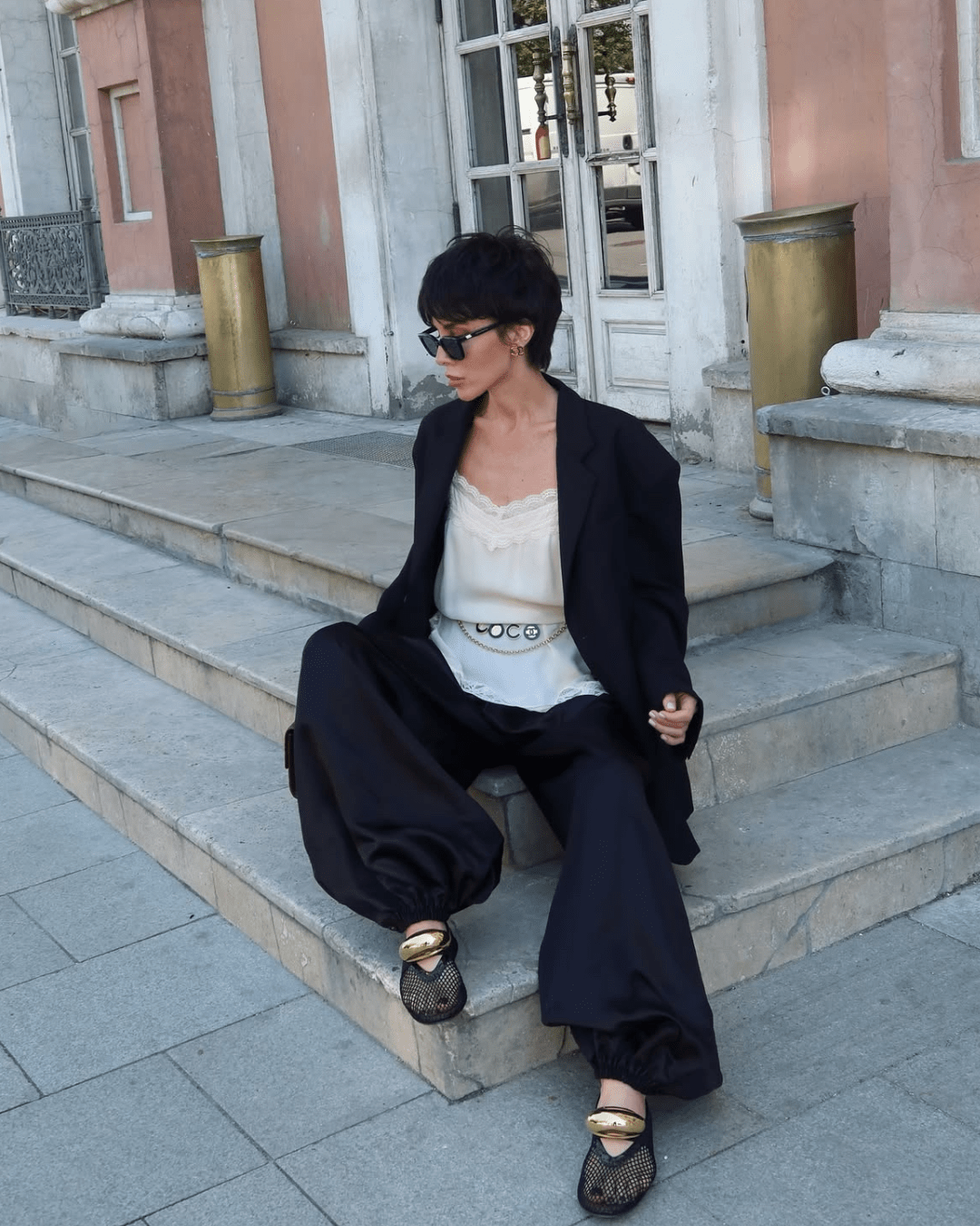 Pantalon balloon taille haute Kerry