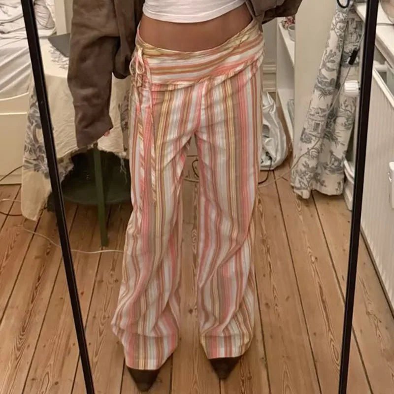 Pantalon palazzo rayé Sienna