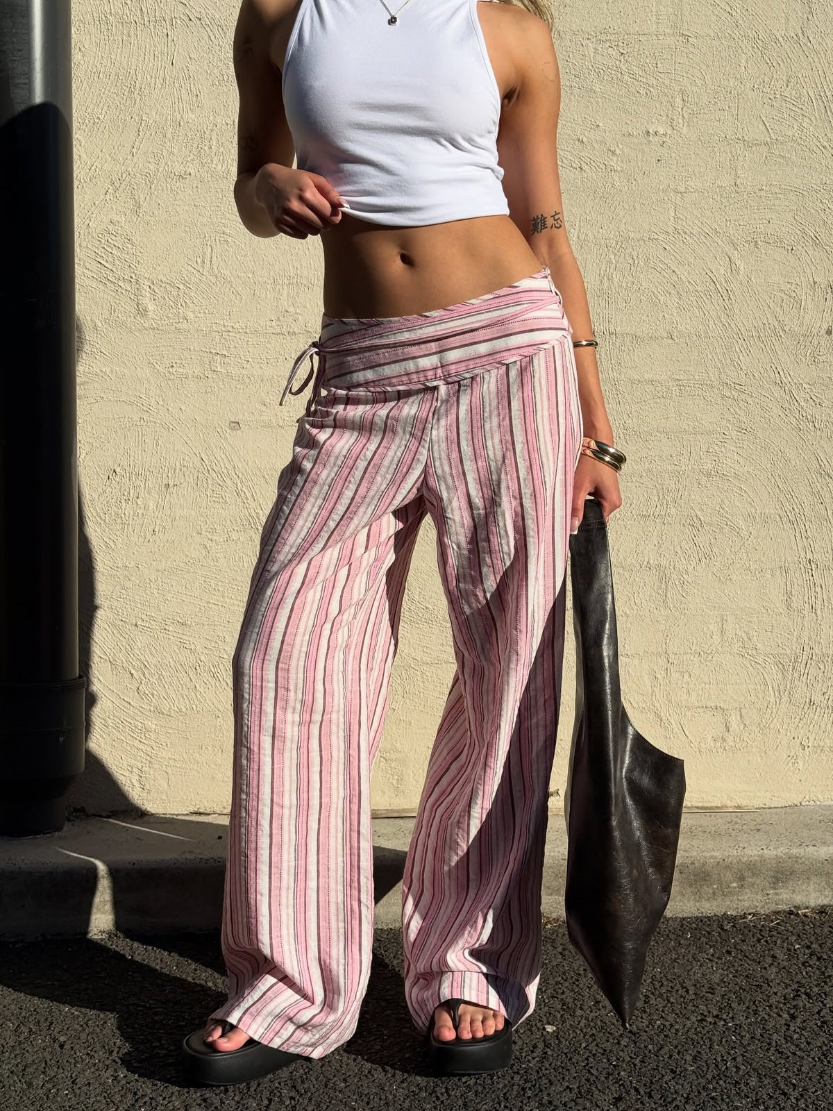 Pantalon palazzo rayé Sienna