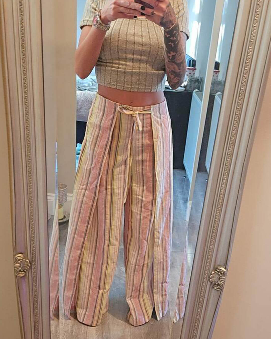 Pantalon Julie à rayures verticales