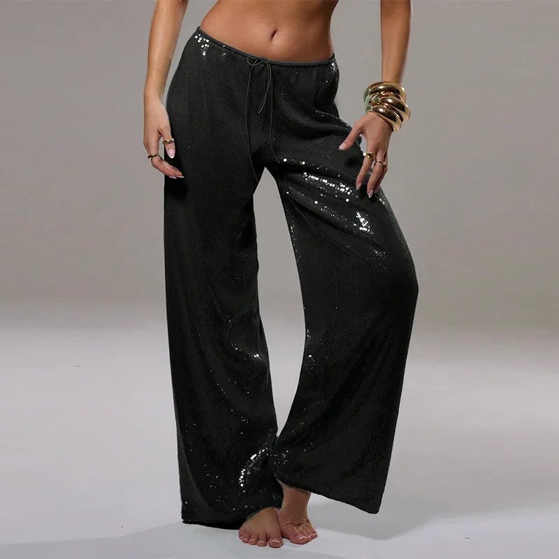 Pantalon large Sophia à paillettes
