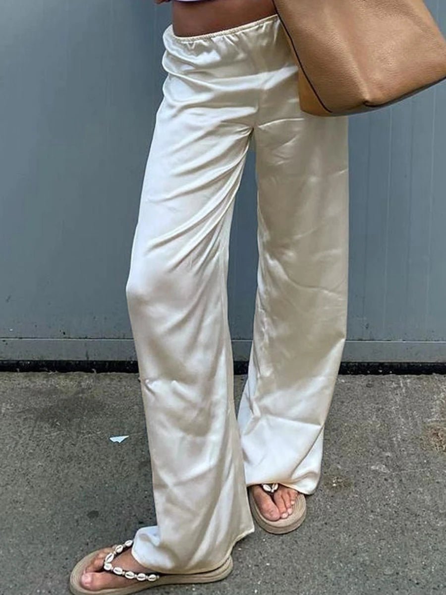 Pantalon Wendy à jambes larges en satin