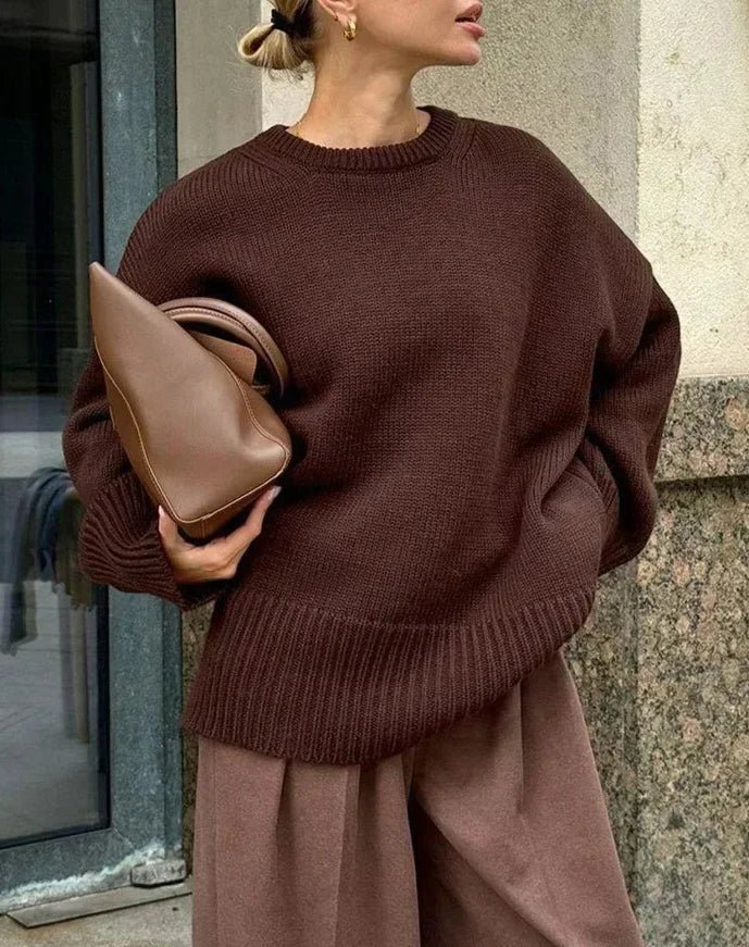 Pull en maille côtelée en georgette