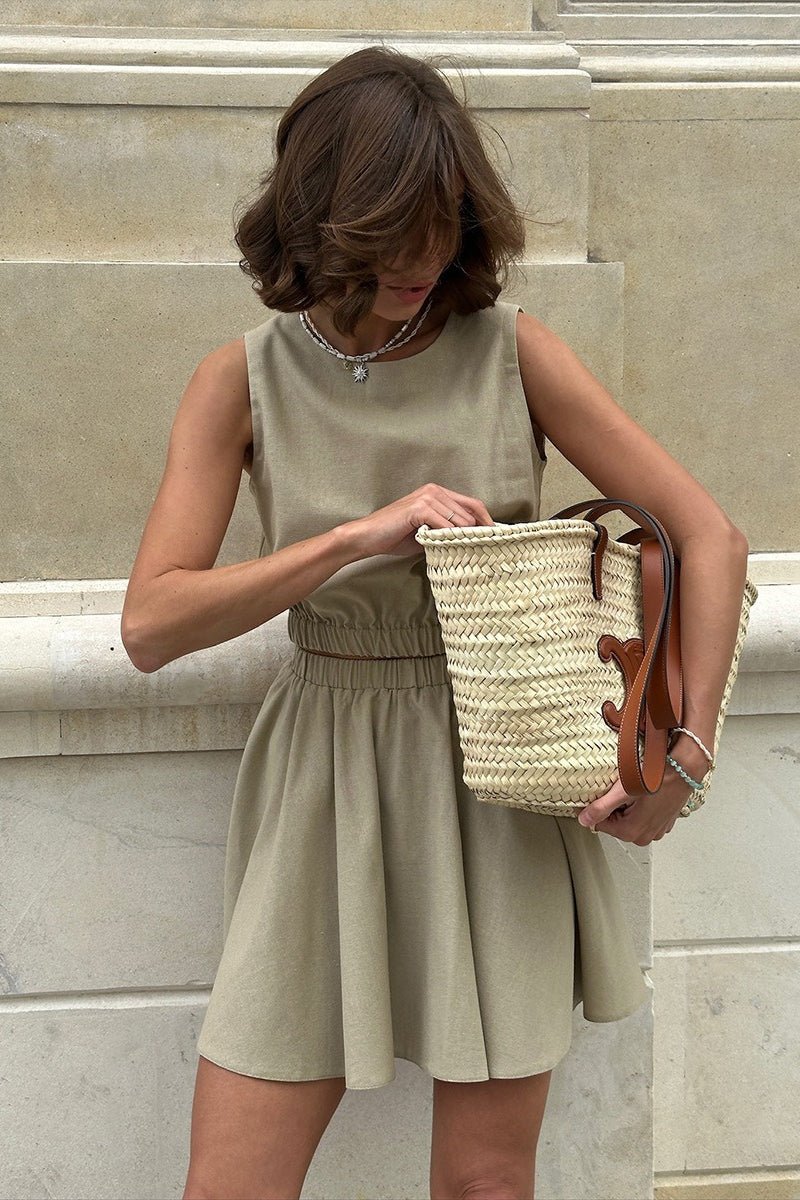 Ensemble top et jupe Faye en coton et lin