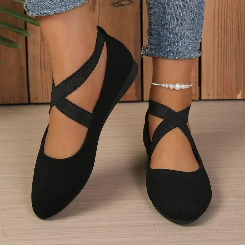 Afra ballerines à bout pointu avec brides croisées