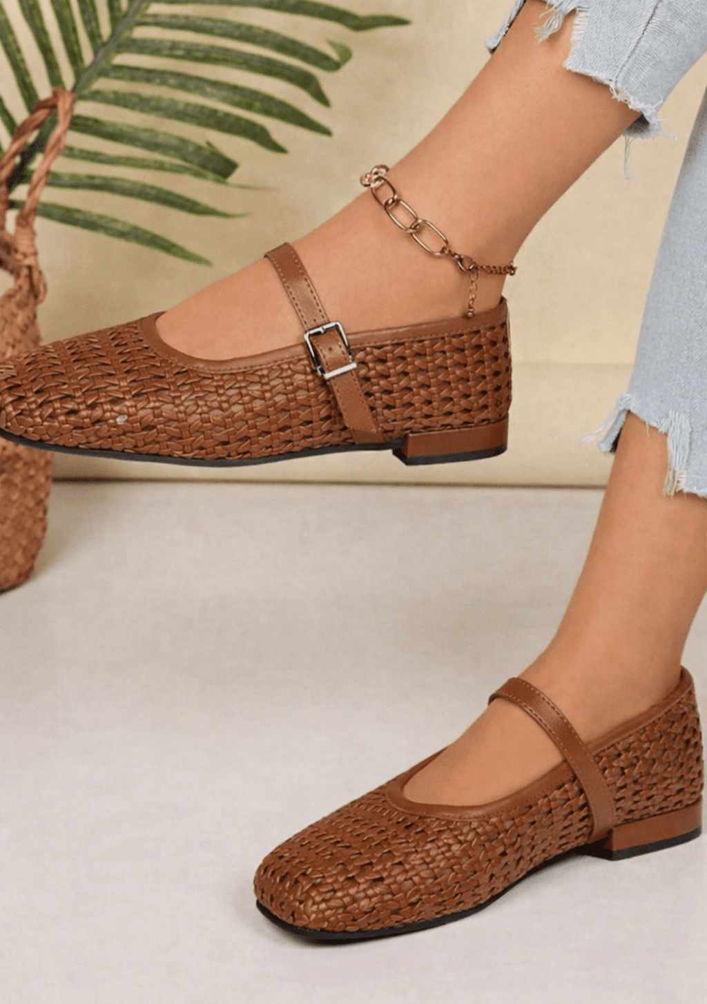 Ballerines Mary Jane Beatrice en maille tressée