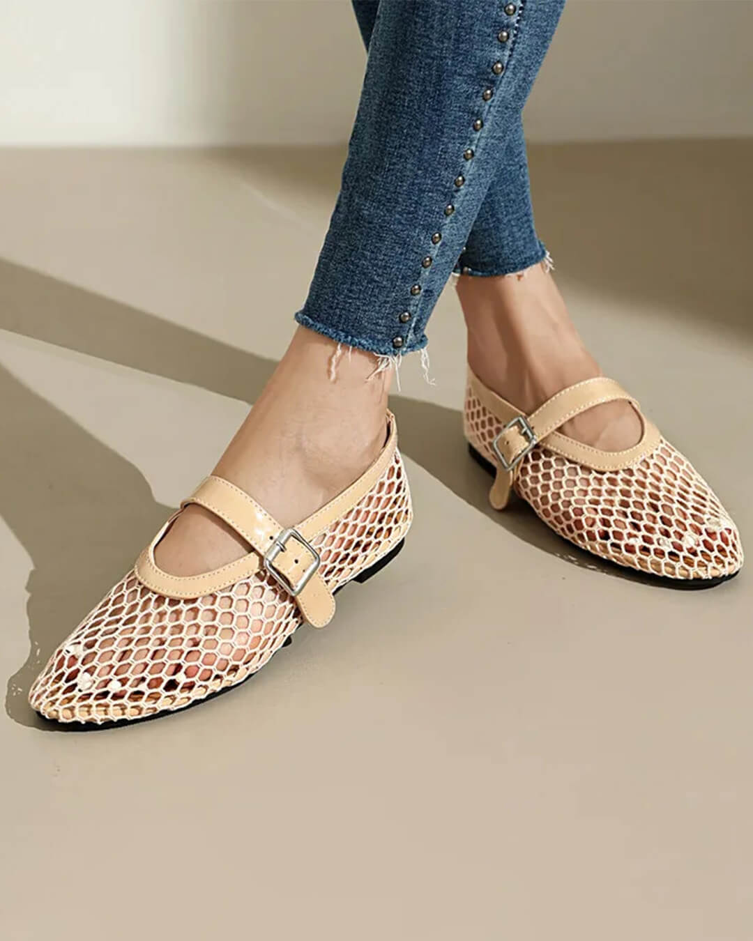 Bianca Ballerines à boucle et en résille