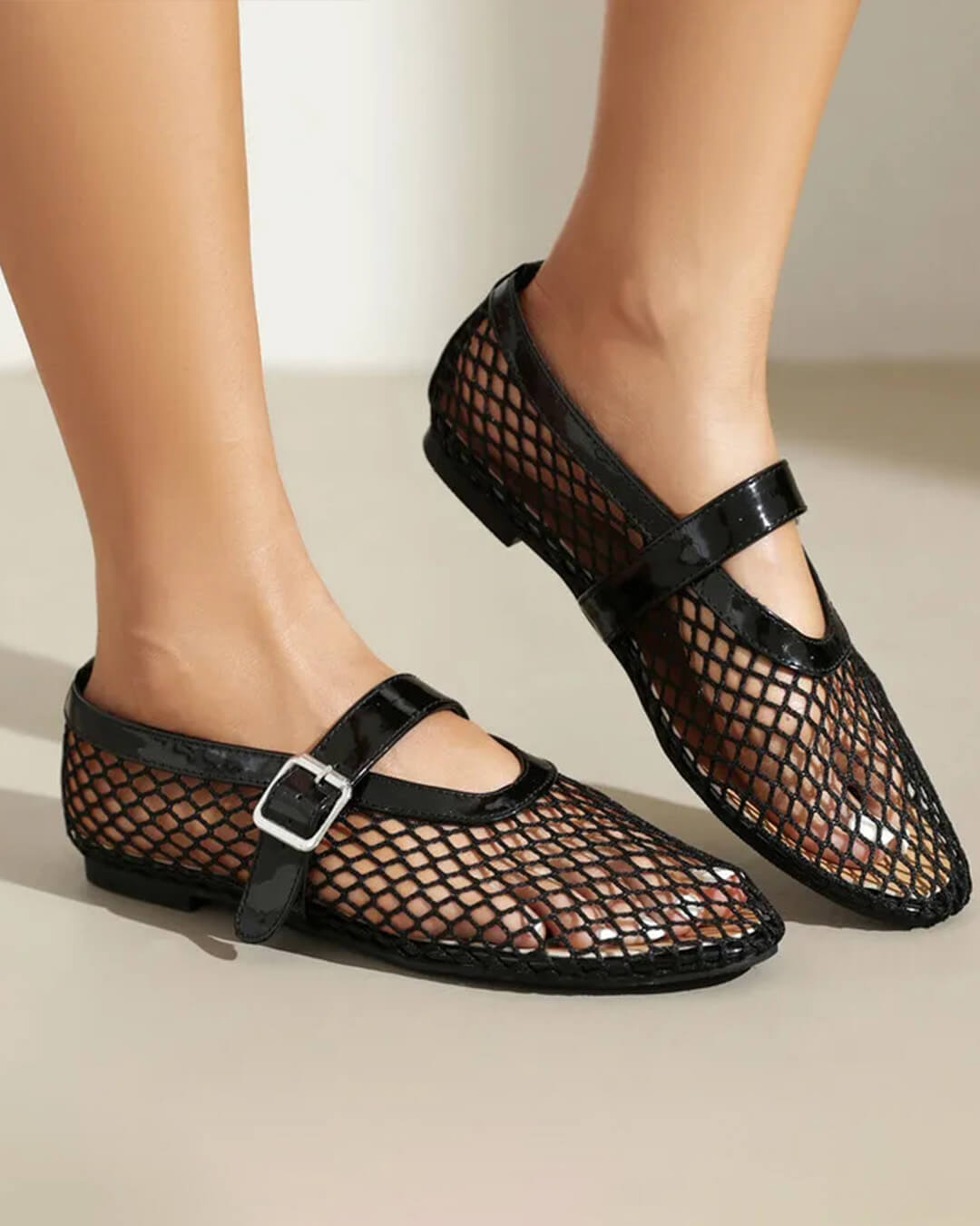 Bianca Ballerines à boucle et en résille