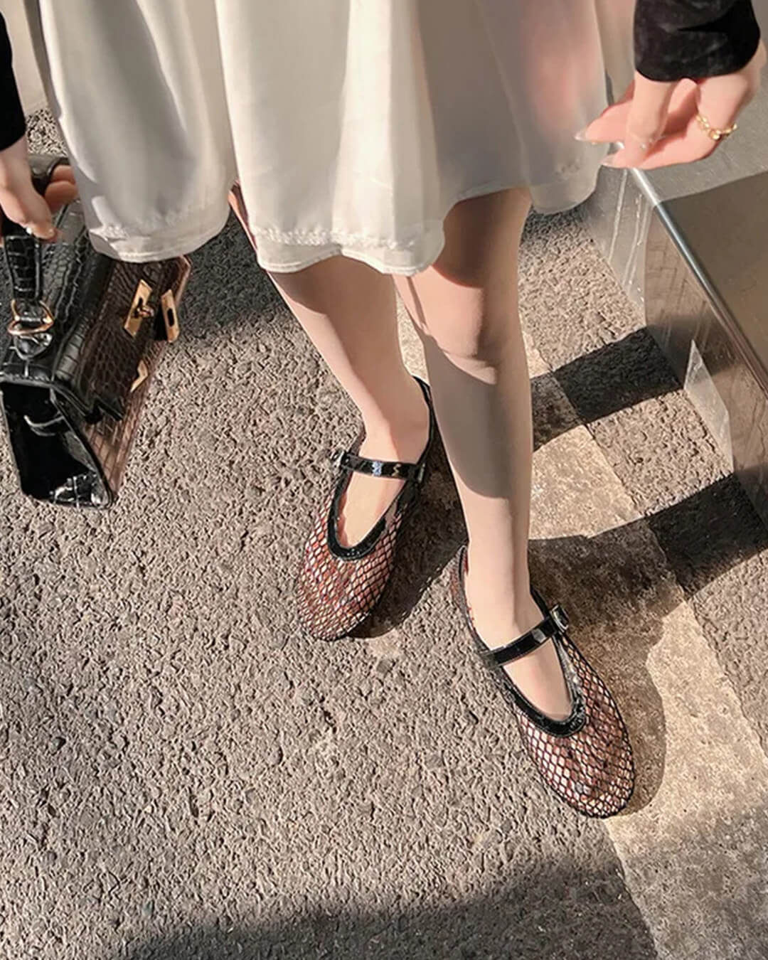 Bianca Ballerines à boucle et en résille