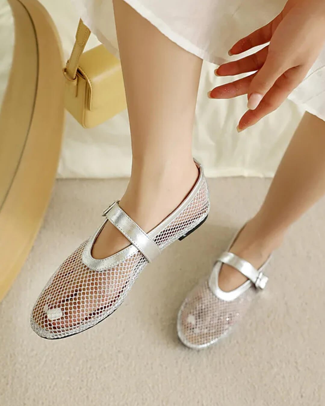 Bianca Ballerines à boucle et en résille