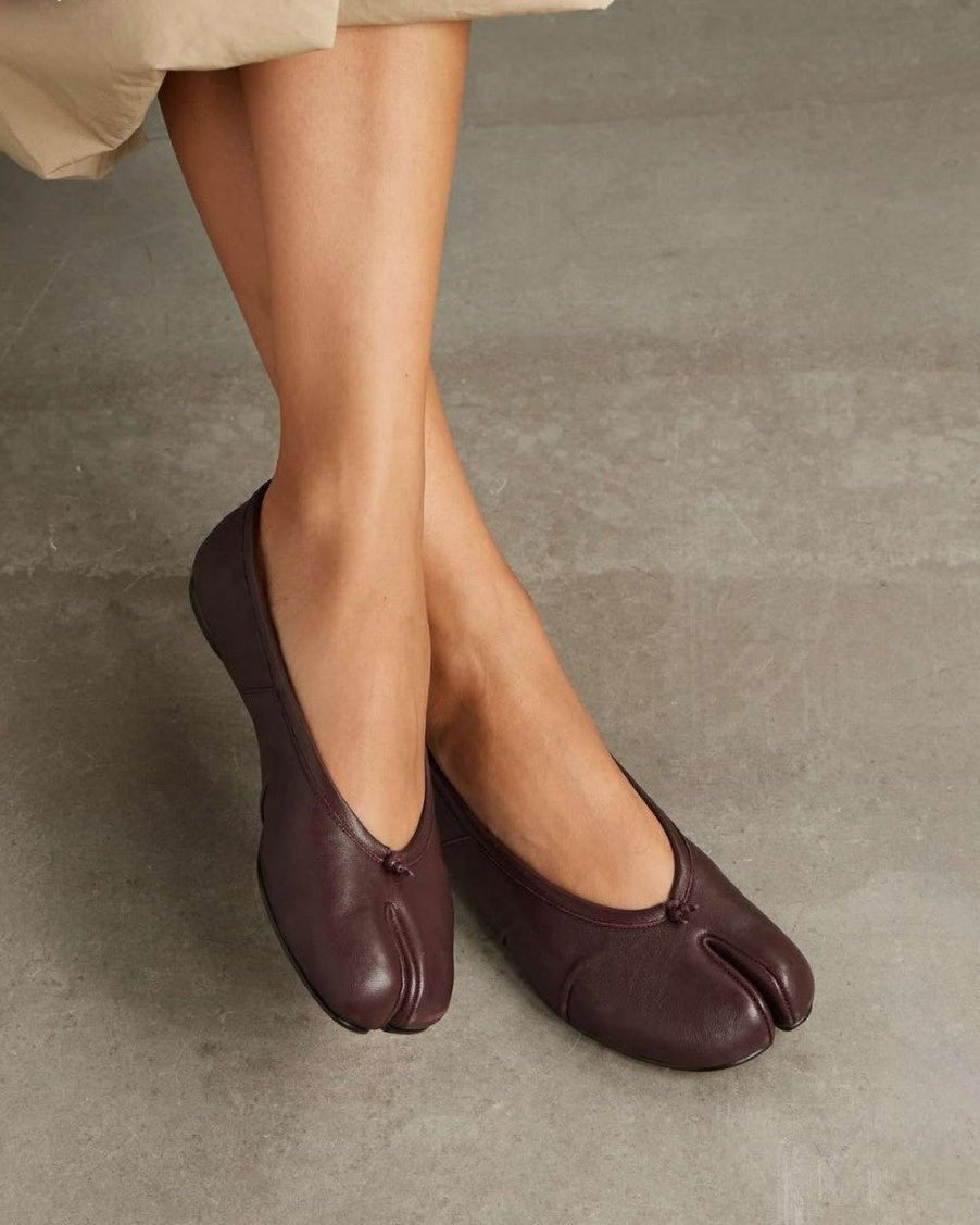 Mules Bianca en cuir à bout séparé