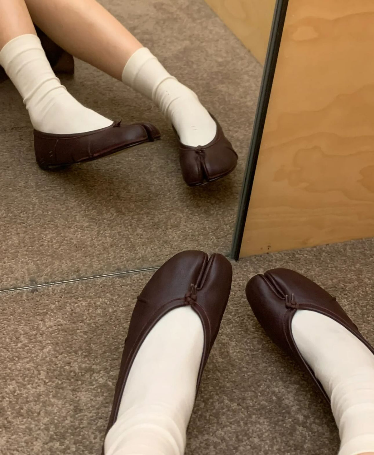 Mules Bianca en cuir à bout séparé