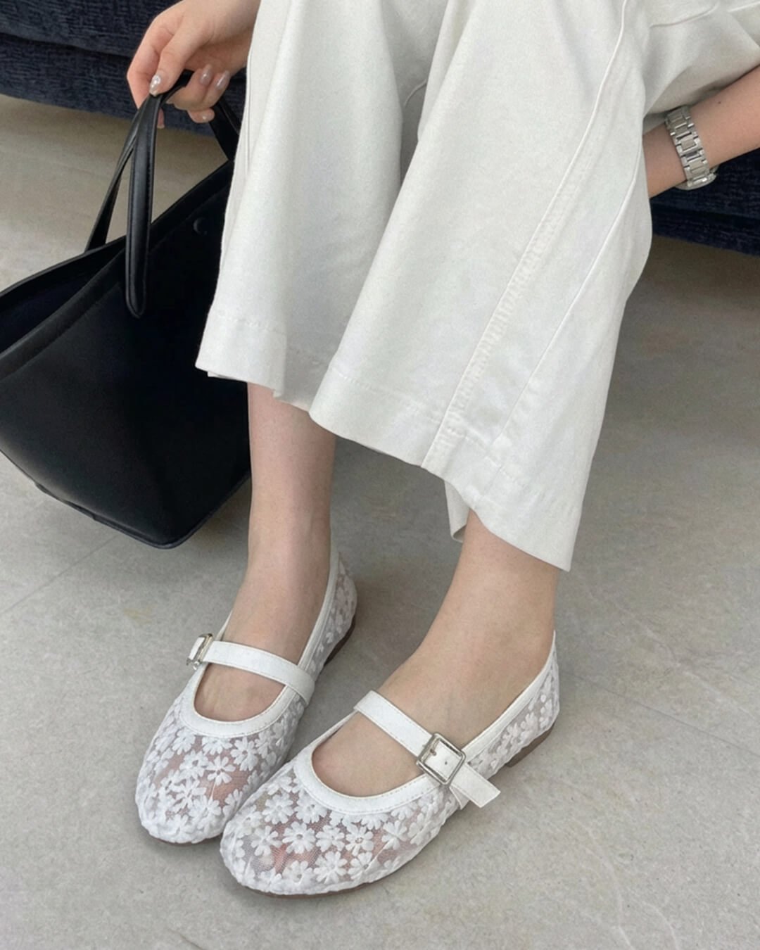 Ballerines Mary Jane en mesh Helen