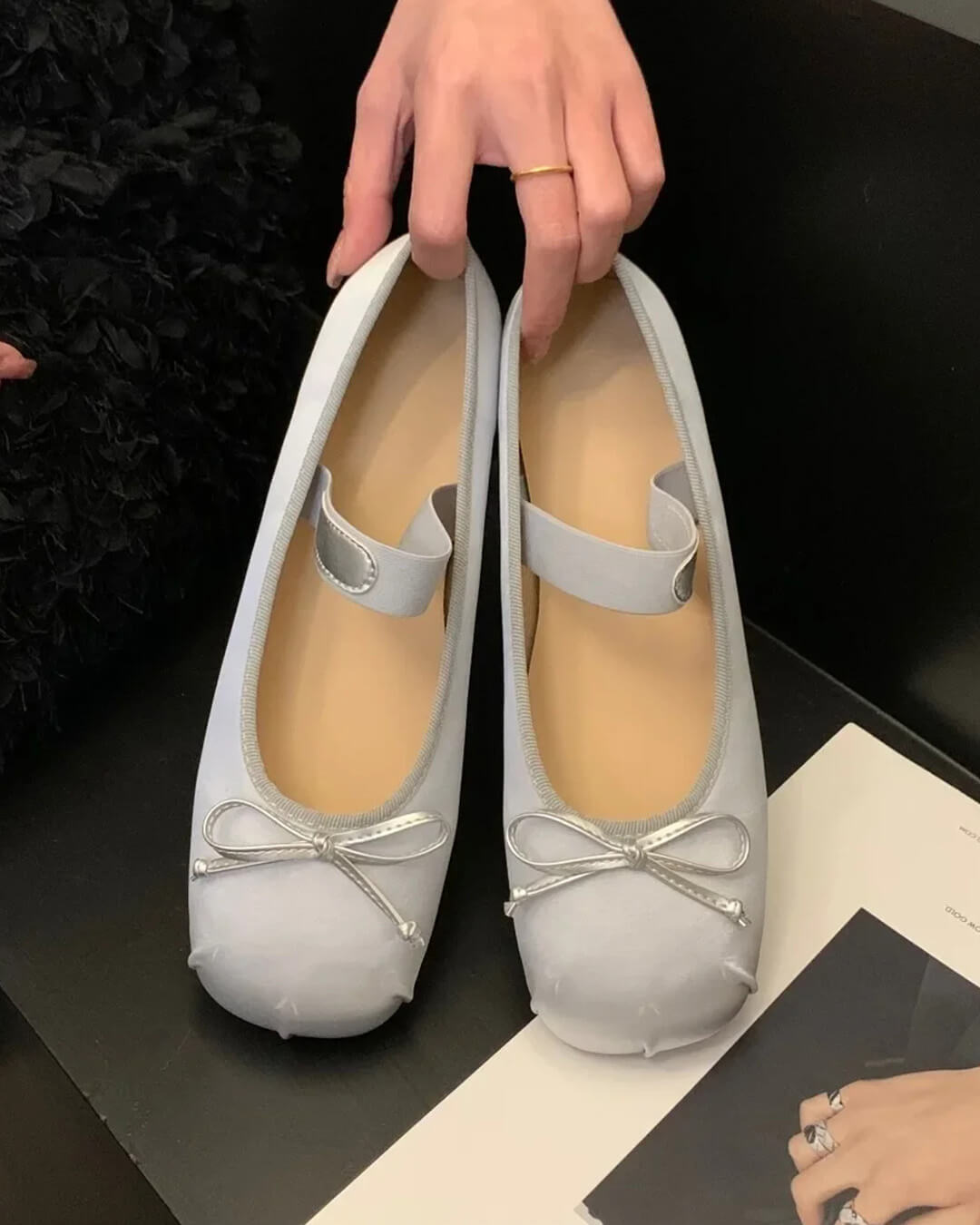 Ballerines en satin avec nœud Pamela