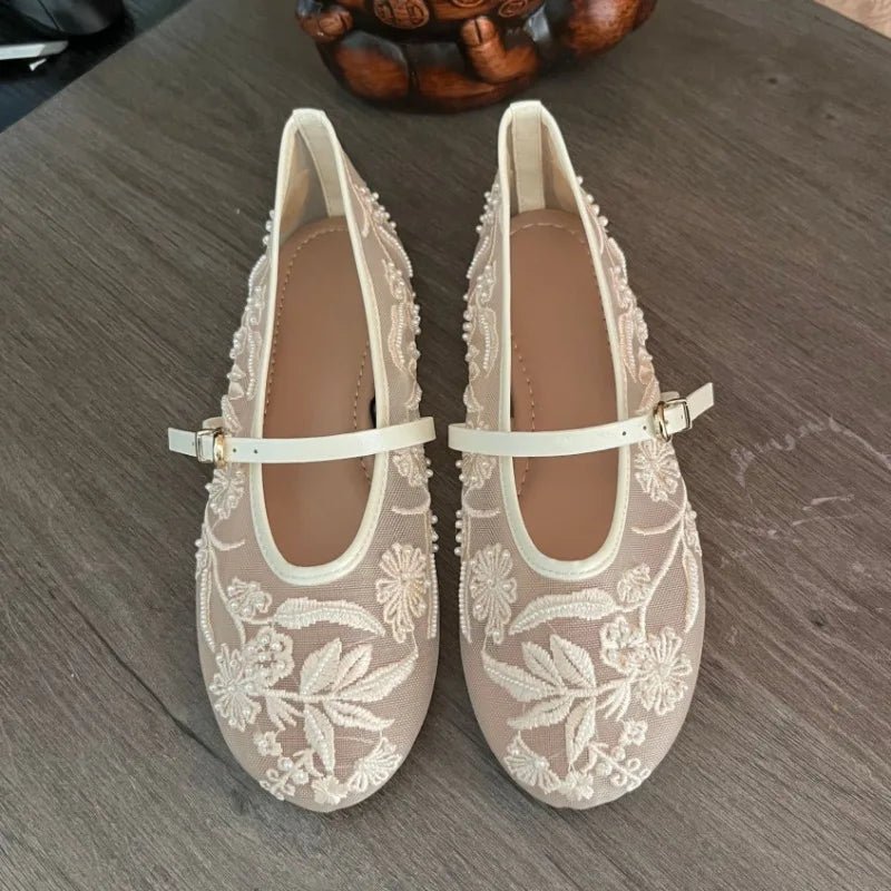Ballerines en résille avec perles Sarah