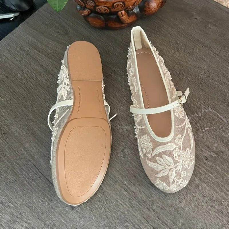 Ballerines en résille avec perles Sarah