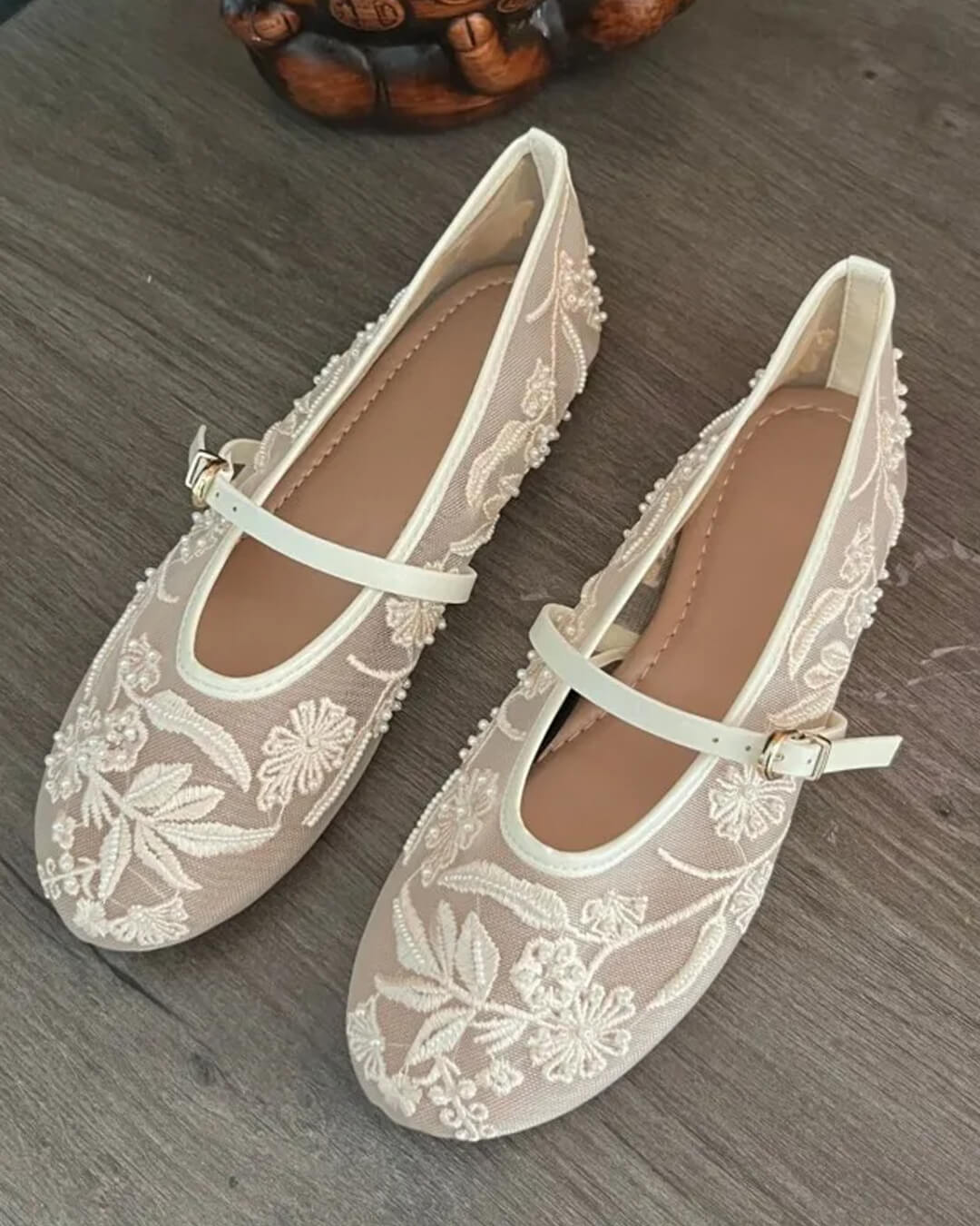 Ballerines en résille avec perles Sarah
