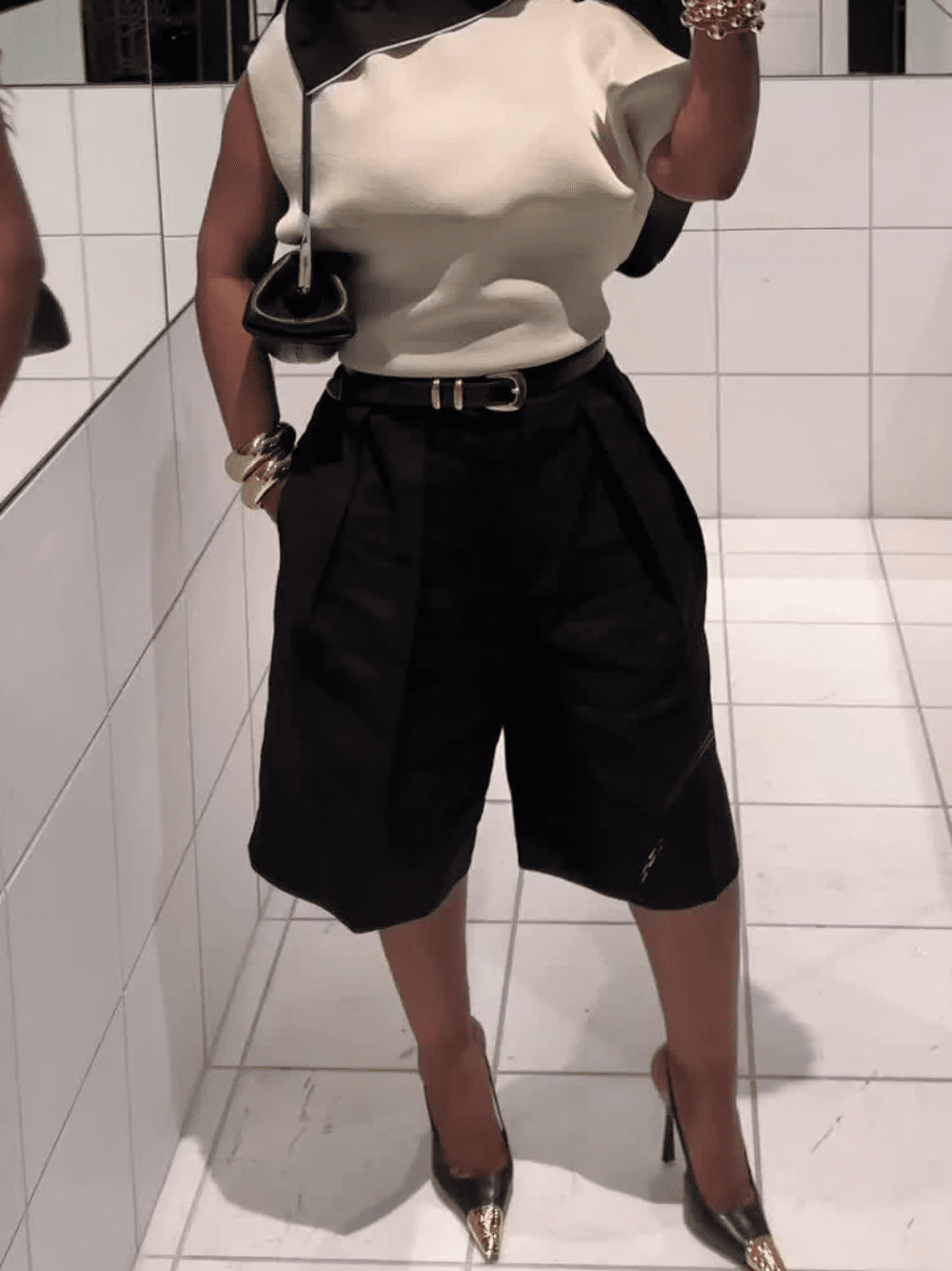 Bermuda taille haute Florentine avec ceinture