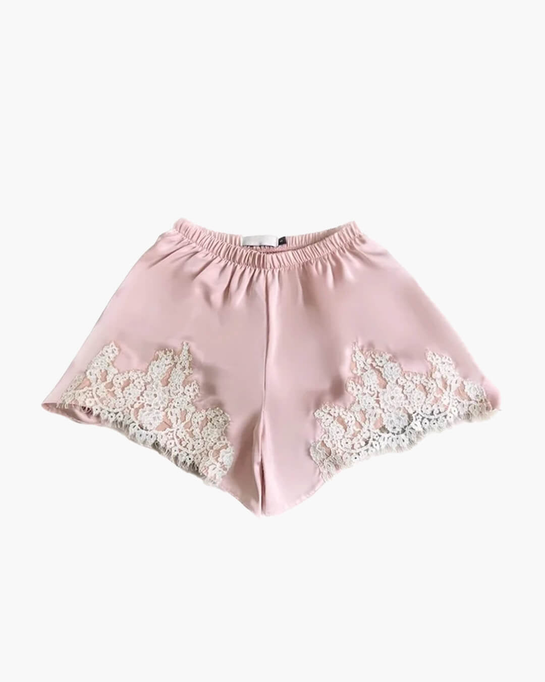 Shorty Laura en satin avec dentelle