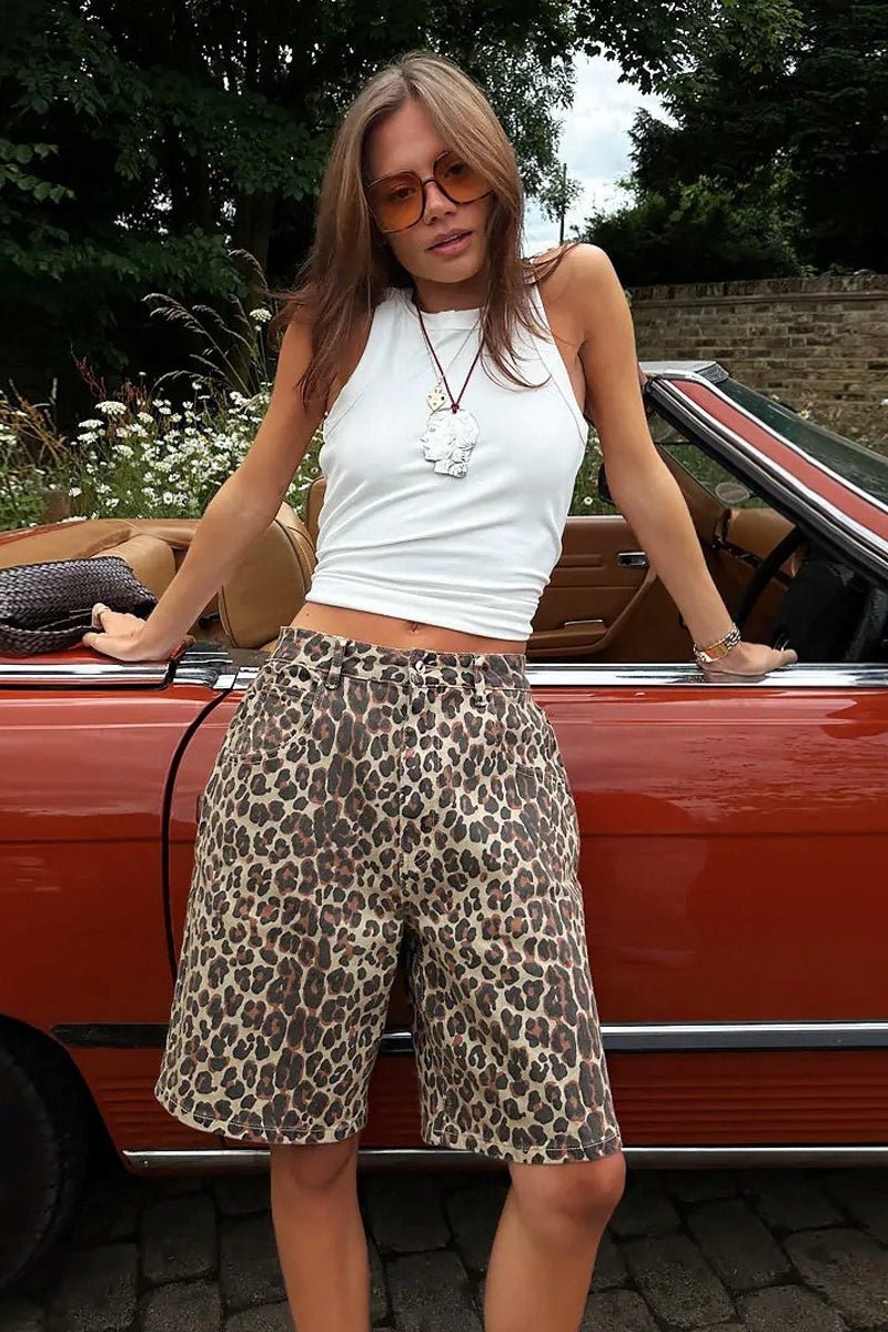 Short Nicole à imprimé léopard