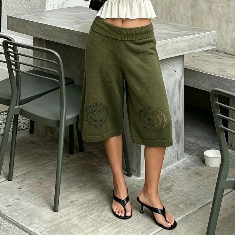 Short-culotte Sabina en maille à jambes larges
