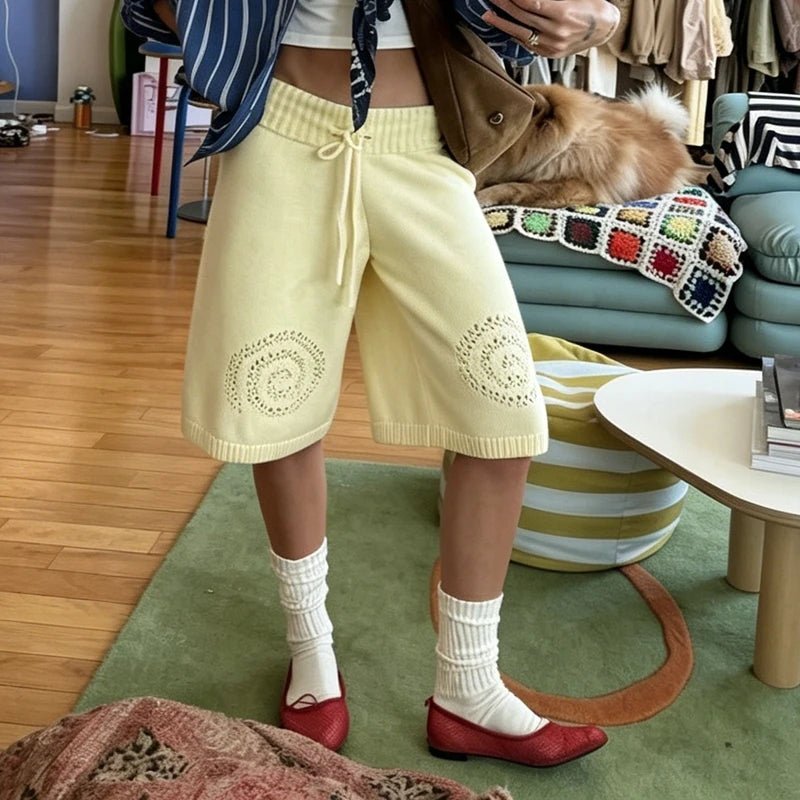 Short-culotte Sabina en maille à jambes larges