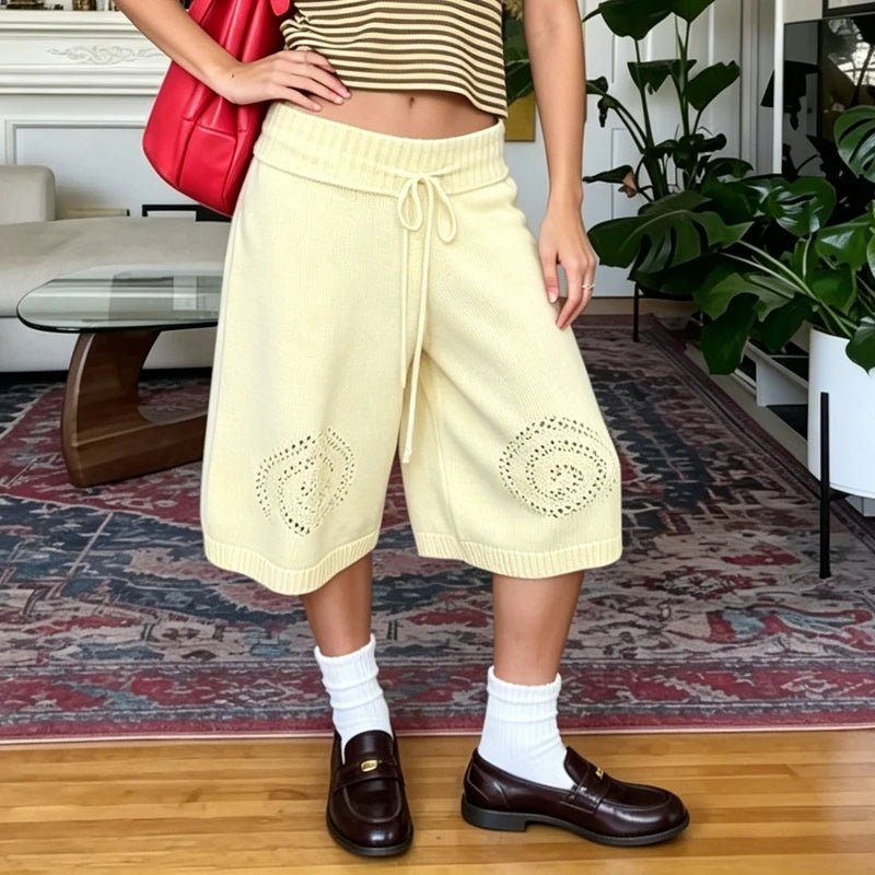 Short-culotte Sabina en maille à jambes larges