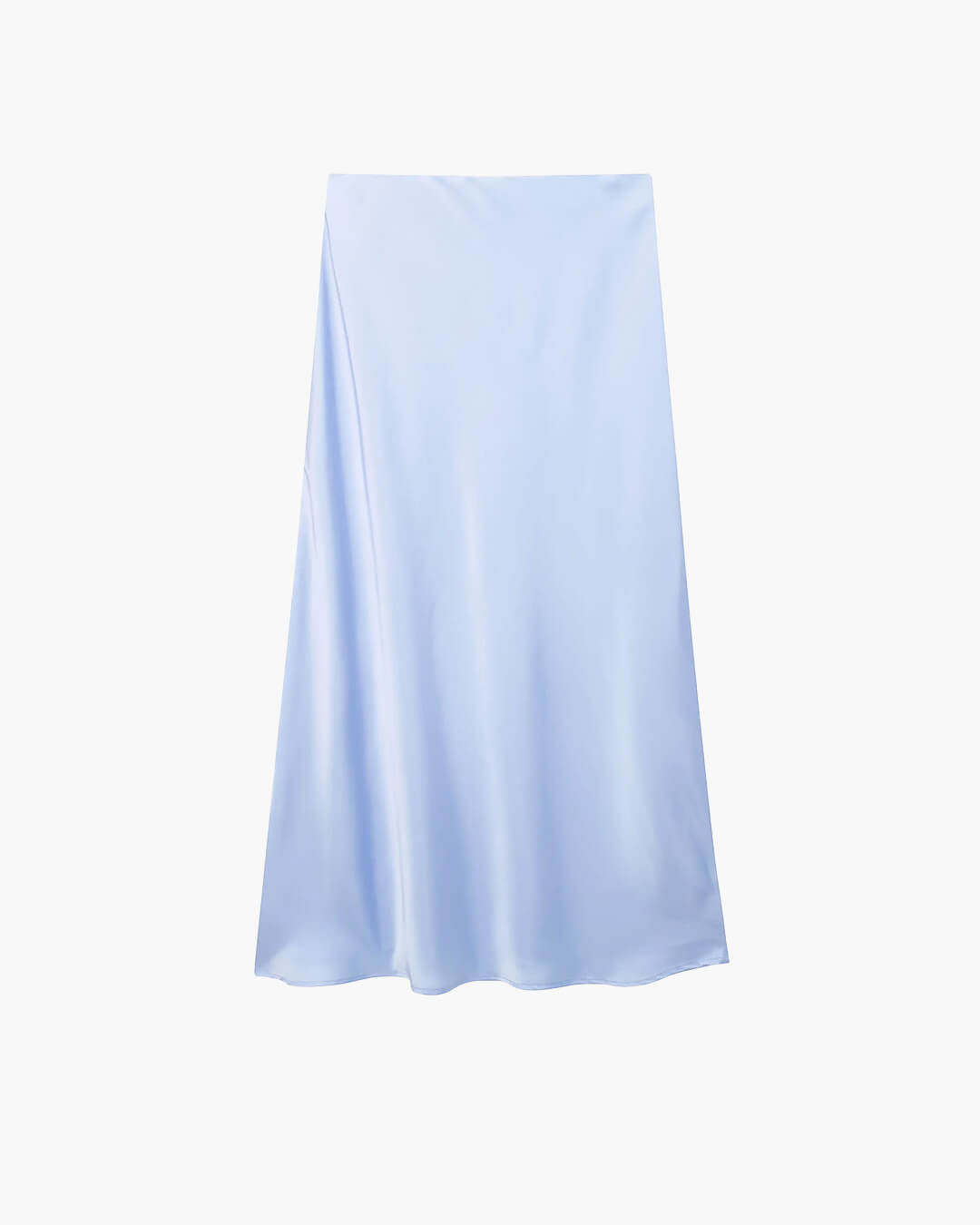 Anais jupe midi en satin noir taille haute