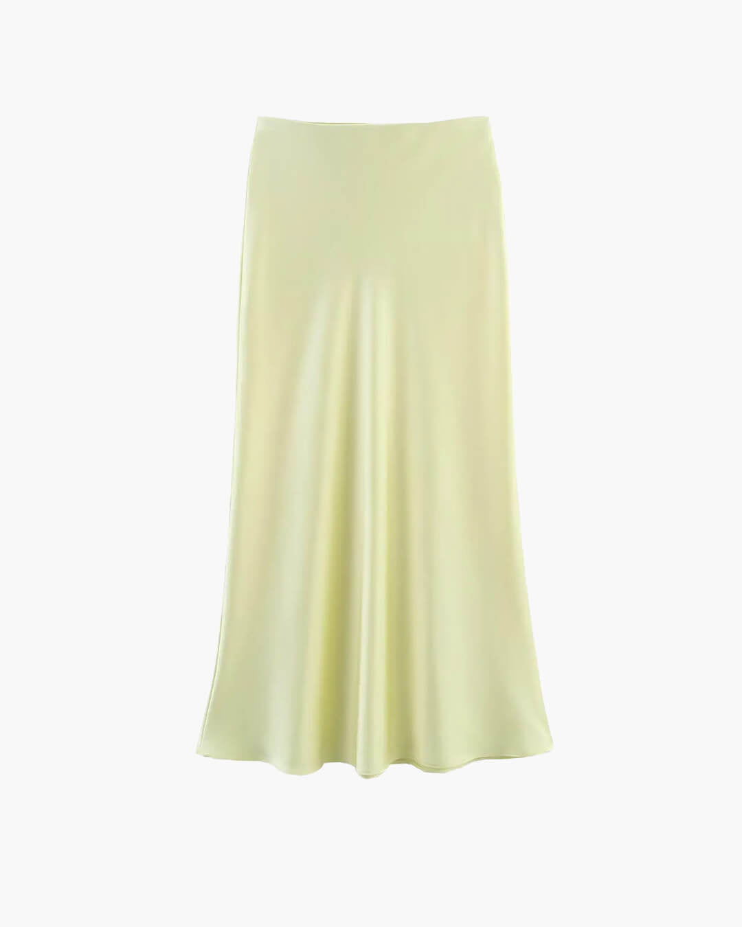 Anais jupe midi en satin noir taille haute