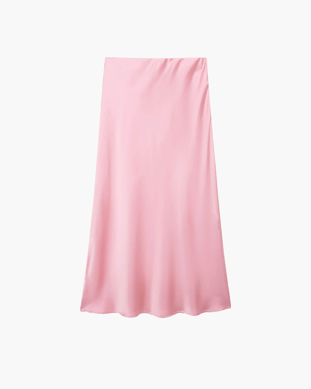 Anais jupe midi en satin noir taille haute