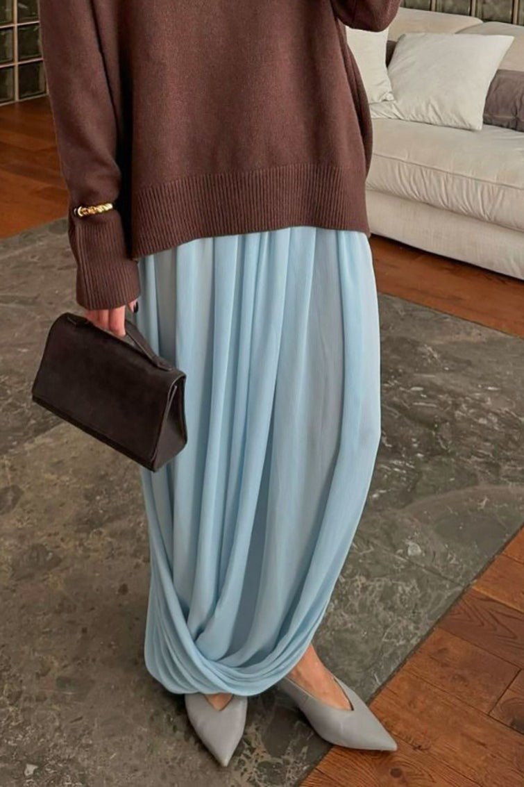Afroza jupe maxi en mousseline fluide