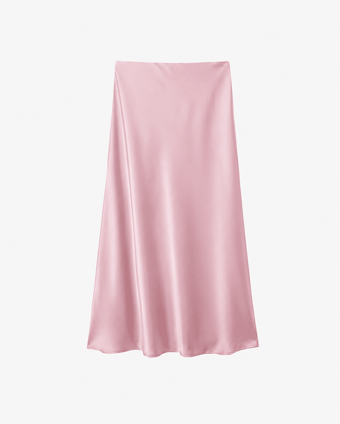 Anais jupe midi en satin noir taille haute