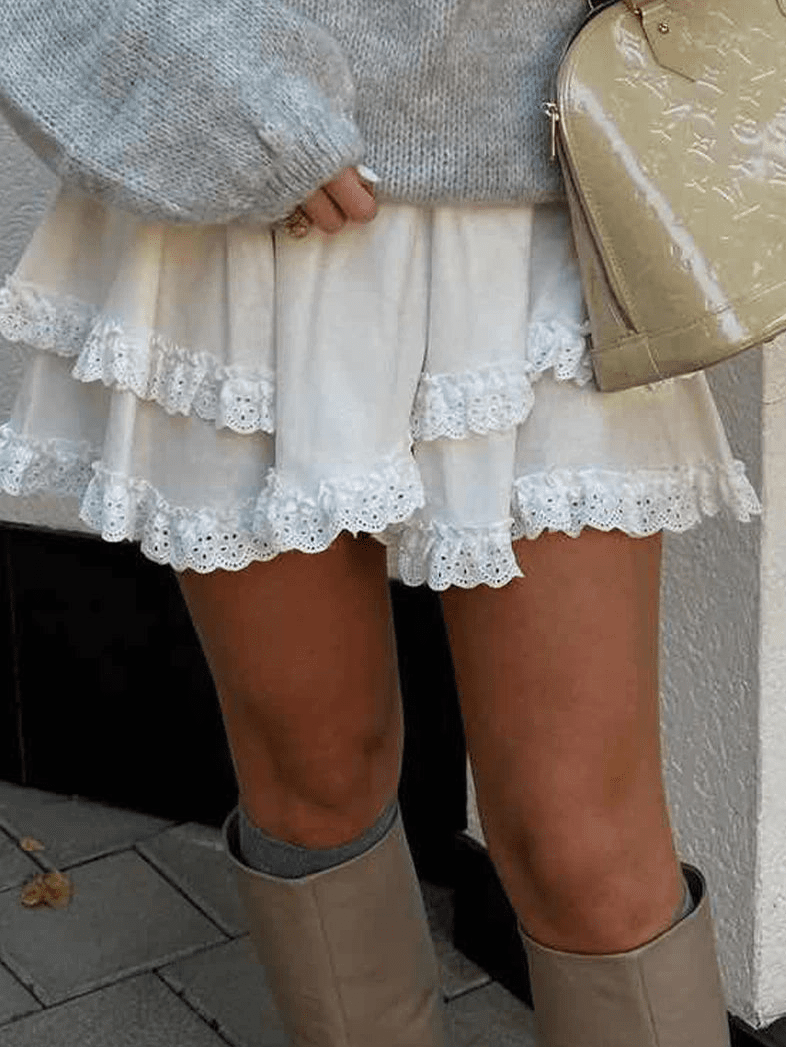 Jupe mini Kyrie à volants superposés