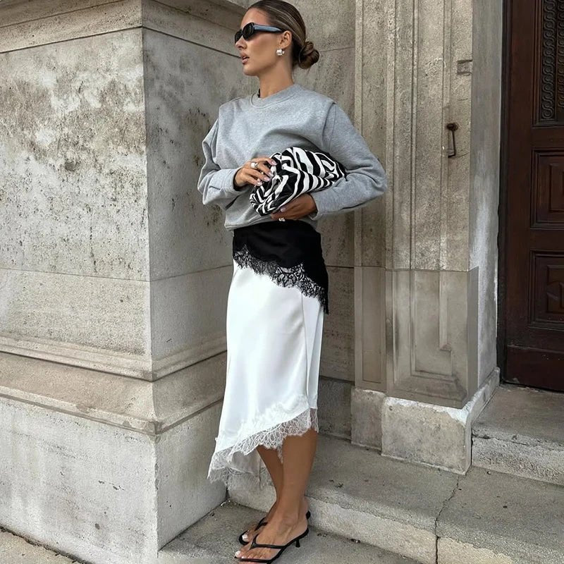 Jupe midi asymétrique Leslie