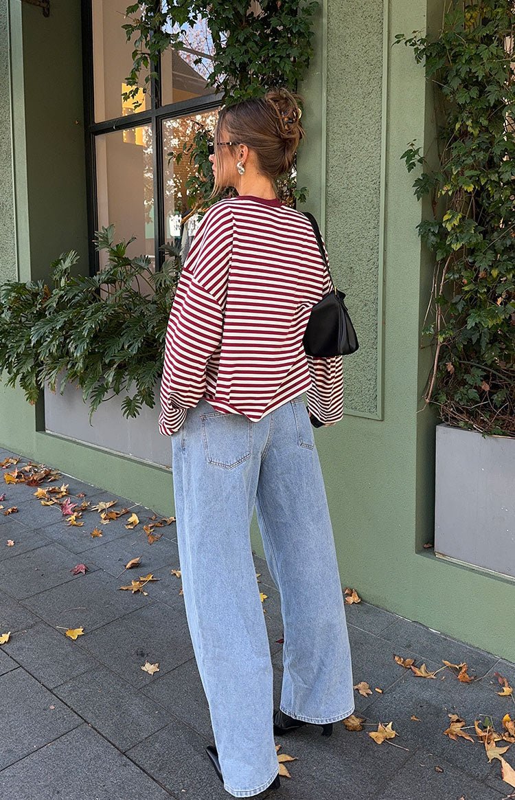 Pull oversize rayé en maille Vivien
