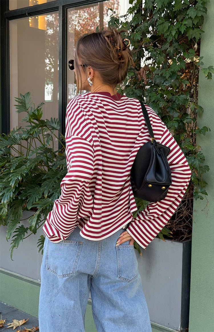 Pull oversize rayé en maille Vivien